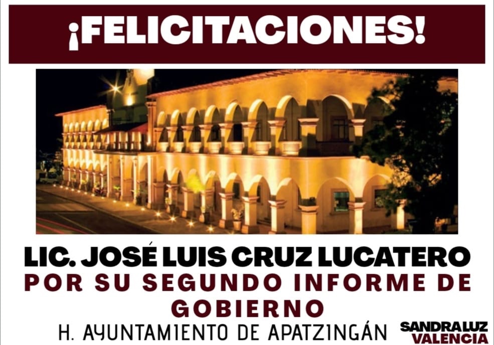 RINDE SEGUNDO INFORME DE GOBIERNO EL PRESIDENTE DE APATZINGÁN