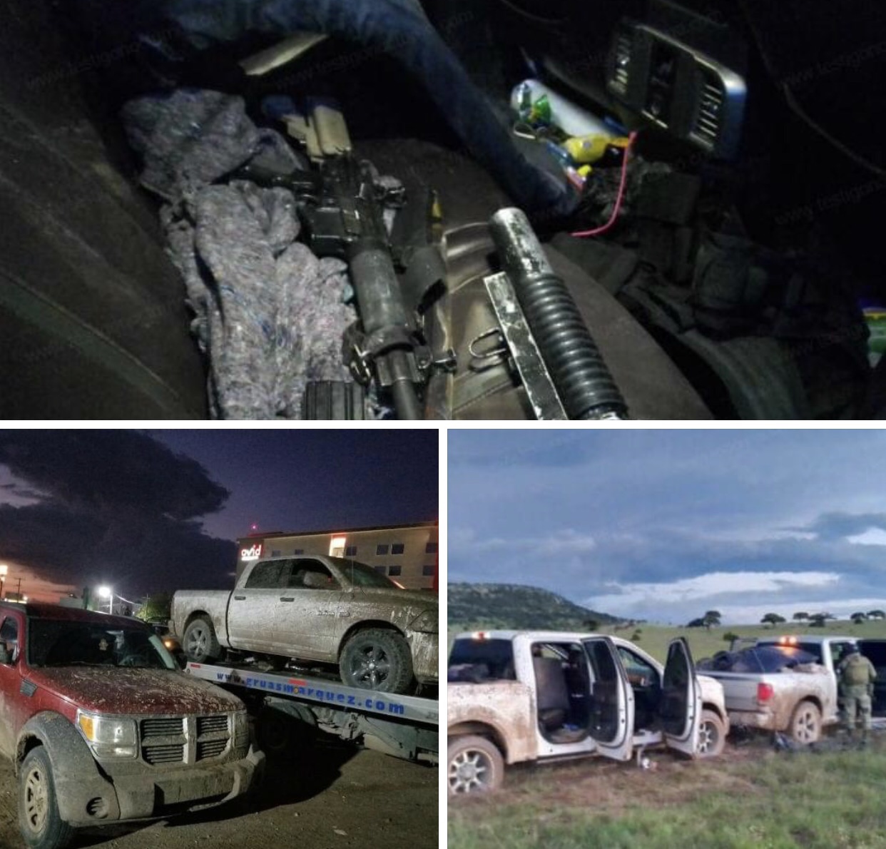 ASEGURAN EN FRESNILLO TRES VEHÍCULOS Y ARMAMENTO PESADO DEL CARTEL