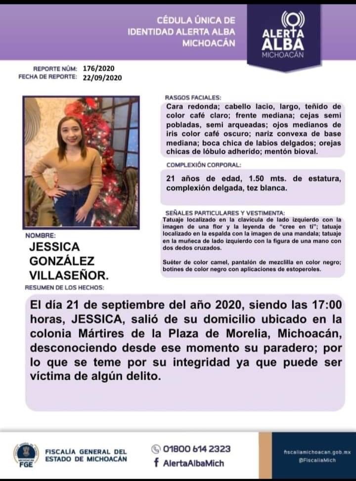 Intensifica FGE acciones de búsqueda de Jessica González Villaseñor