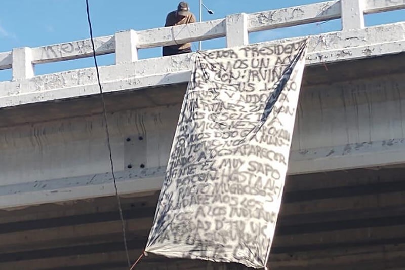 Dejan presunta narcomanta del CJNG para edil de Amozoc en la México-Puebla