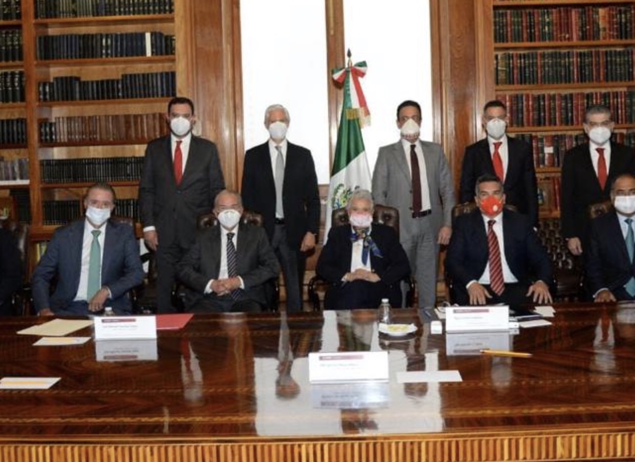 Olga Sánchez Cordero aborda 2021 y COVID-19 con gobernadores del PRI