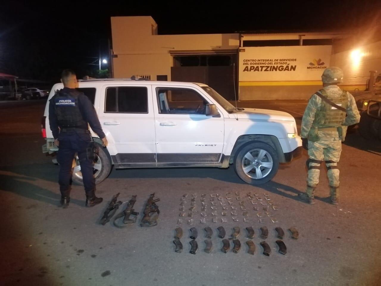 Aseguran SSP y Sedena 3 armas, 580 cartuchos y 17 cargadores