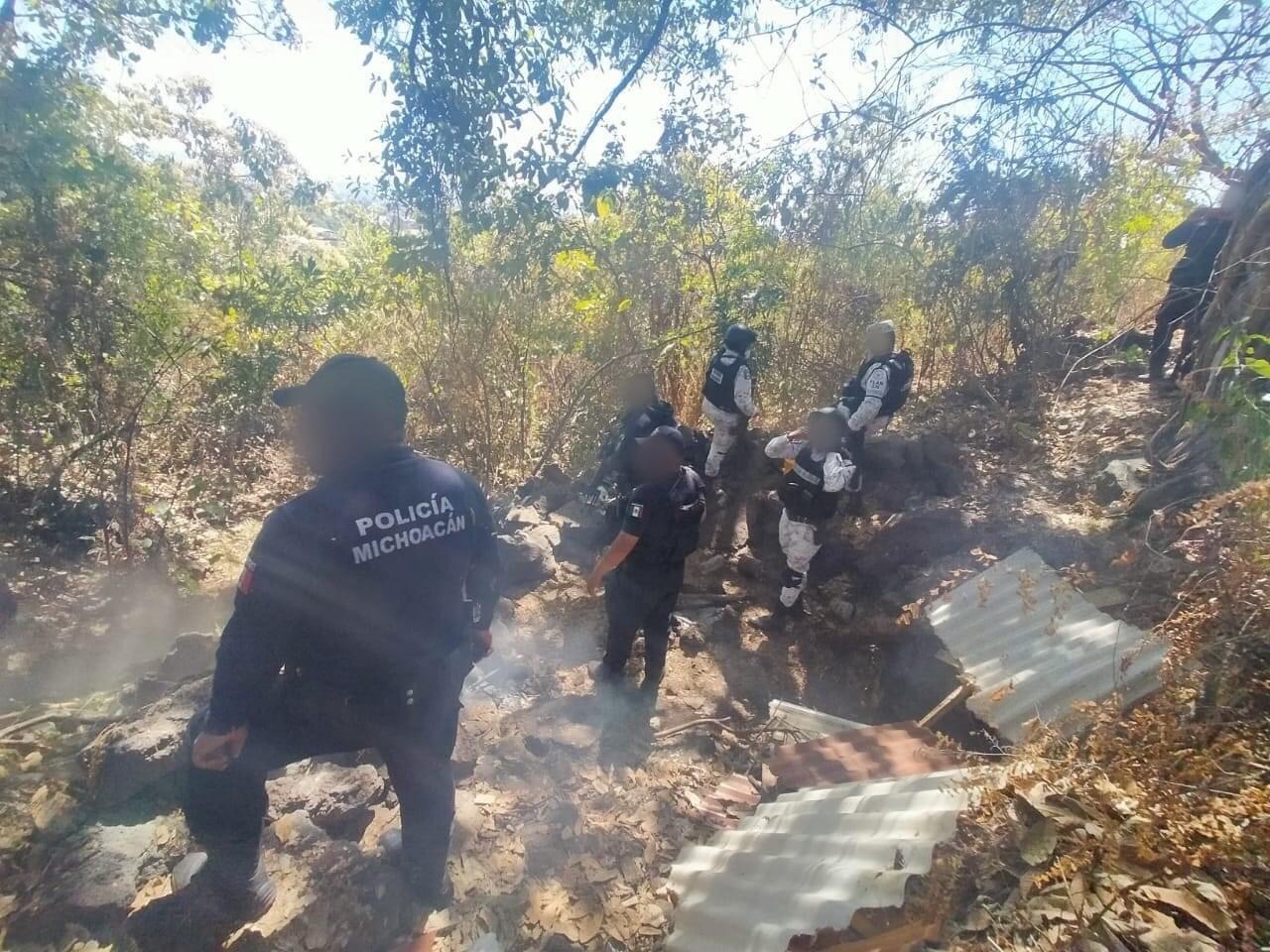 Operación Conjunta Michoacán destruye campamento relacionado en actividades ilícitas