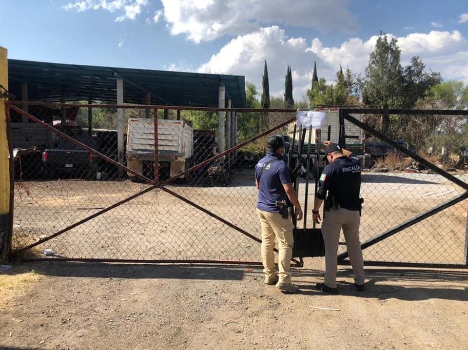 En cateo, asegura Fiscalía General taller mecánico relacionado en conductas ilícitas