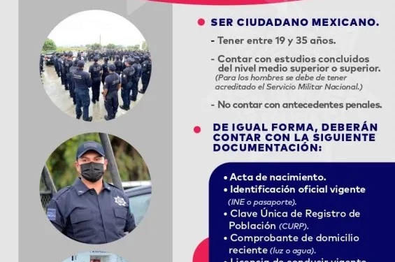 Lanza Tarímbaro convocatoria para pertenecer a Policía Municipal