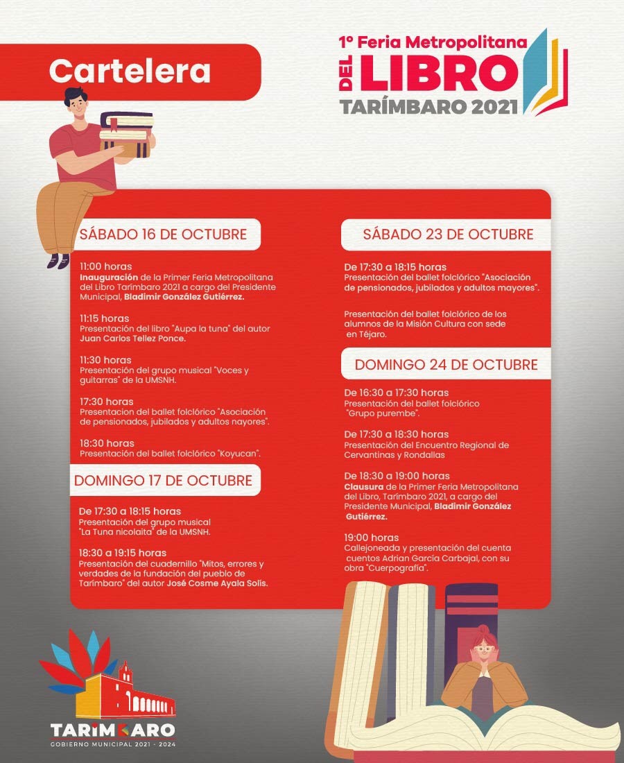 Este sábado inicia Primera Feria Metropolitana del Libro de Tarímbaro