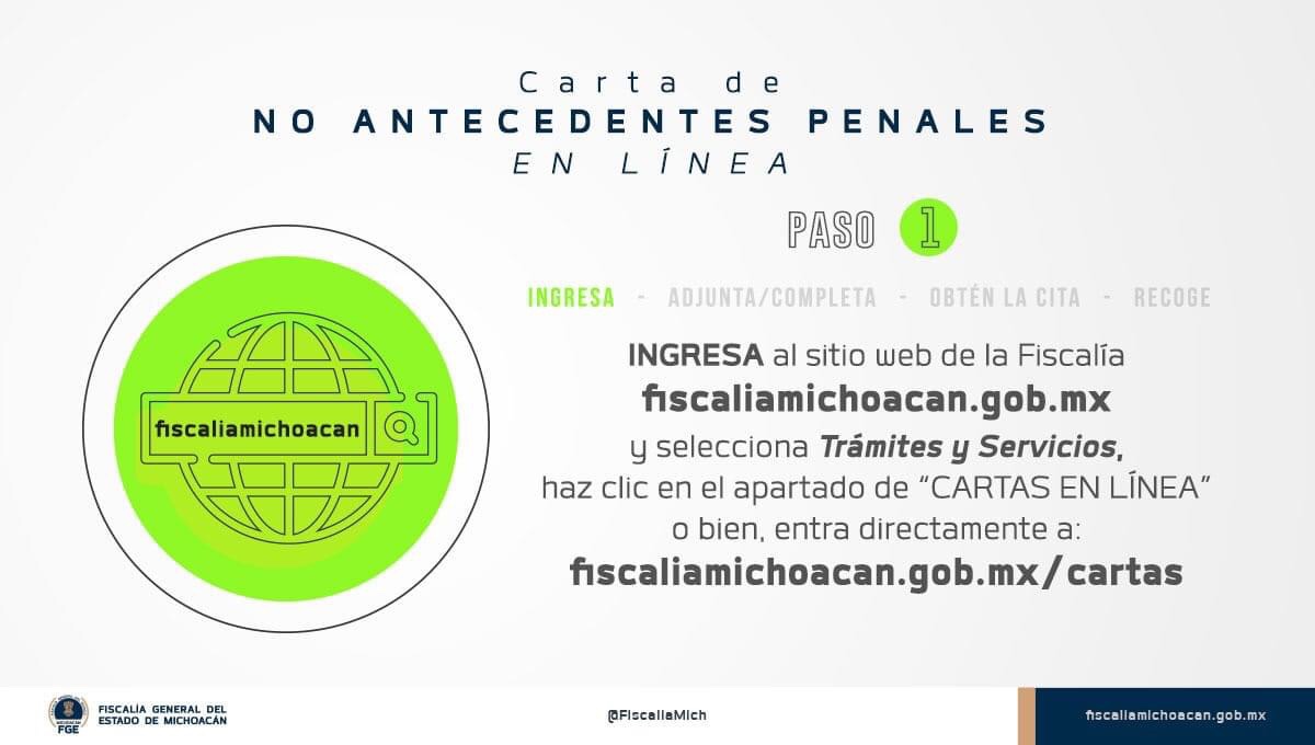 Reactiva Fiscalía General trámites de Cartas de No Antecedentes Penales en línea