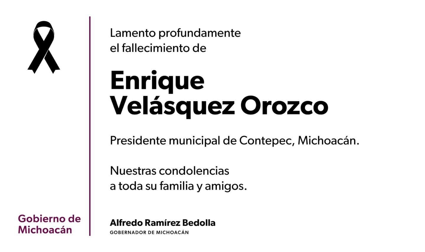 Todo el apoyo a la FGE para que no quede impune ataque a edil de Contepec: Gobierno de Michoacán