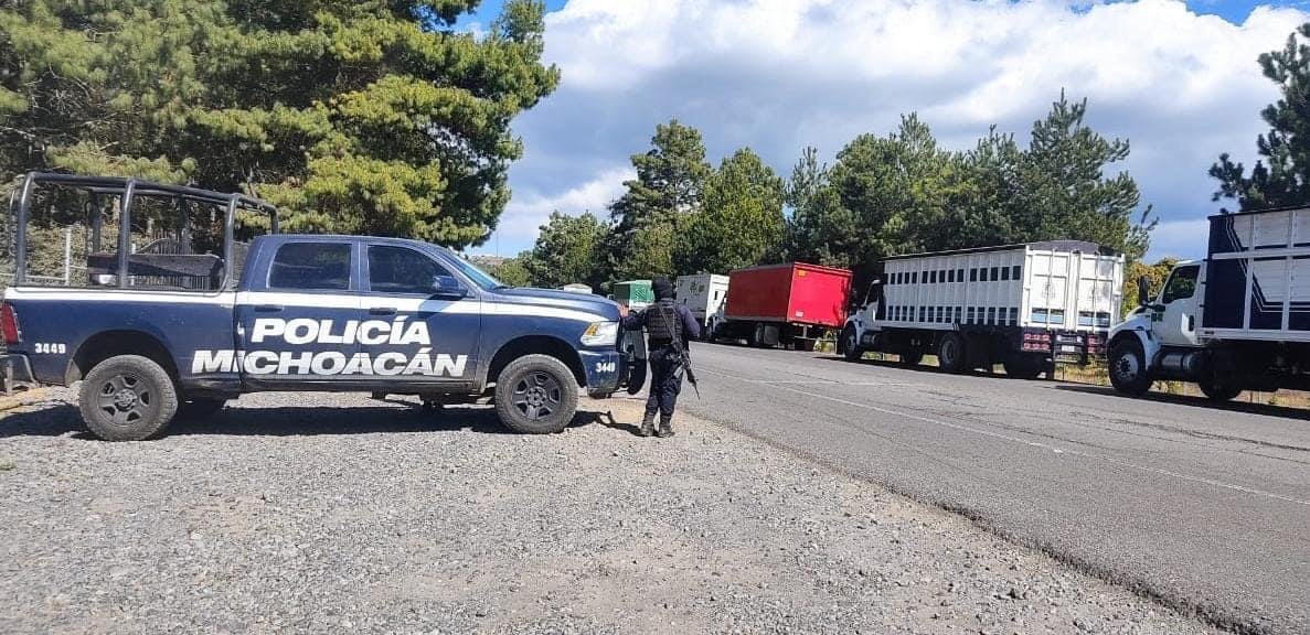SSP brinda servicio de acompañamiento a 14 camiones cargados con aguacate