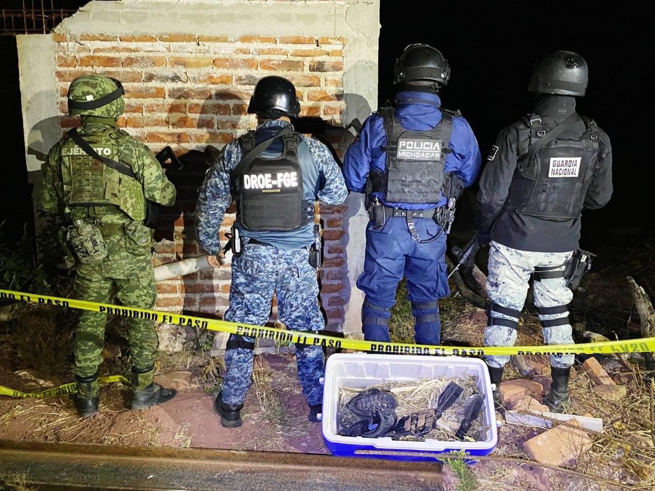 En San José de Gracia, SSP, Sedena, GN y FGE aseguran artefactos explosivos