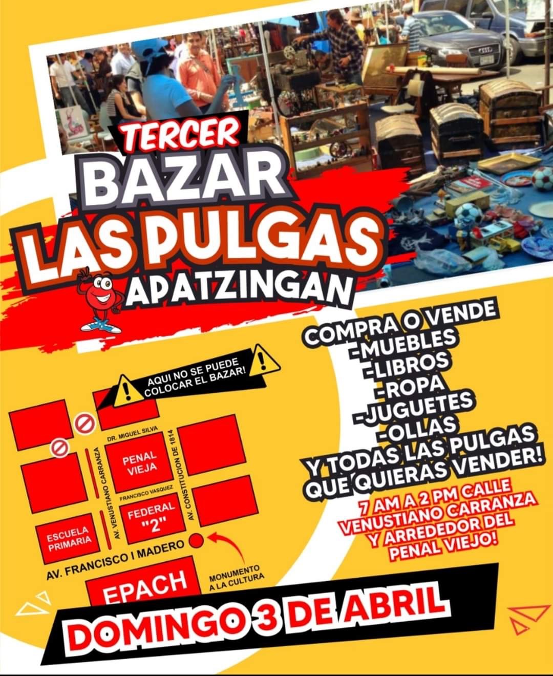 Domingo de «Las Pulgas» mañana tercer edición del tianguis.