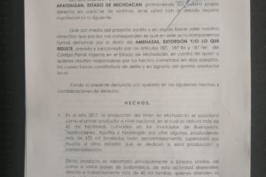 Presenta Gobierno de Michoacán denuncia por extorsión a limoneros de Apatzingán