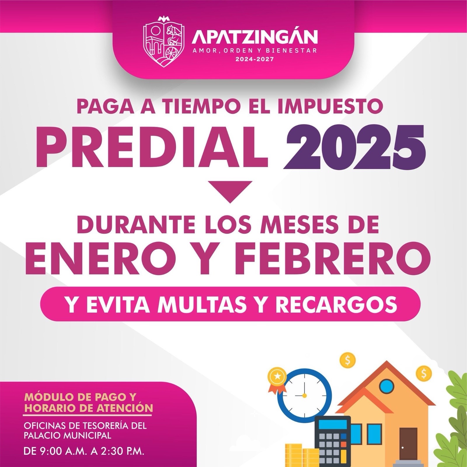 Febrero último mes para pagar el predial sin multas